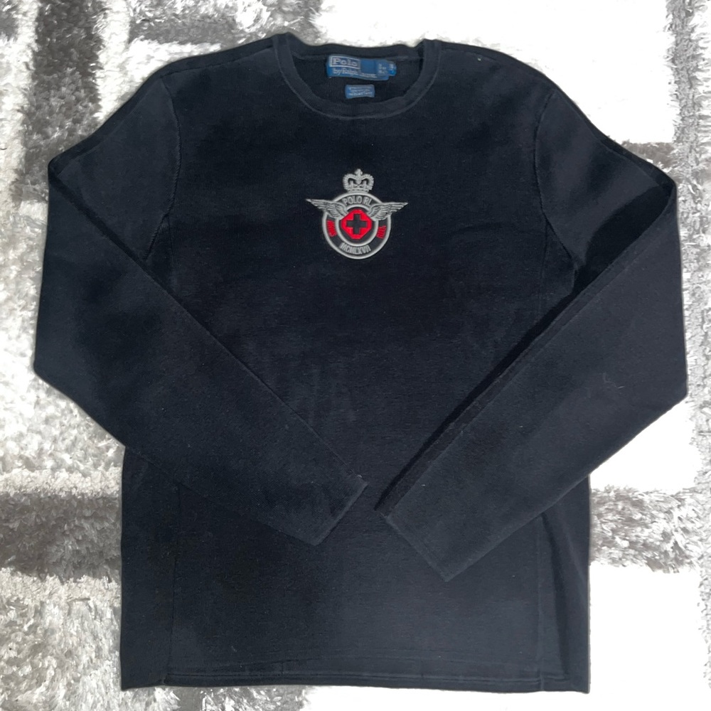 Polo by Ralph Lauren Black Sweatshirt with Embroidered Crest